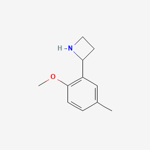 molecular formula C11H15NO B13523559 2-(2-Methoxy-5-methylphenyl)azetidine 