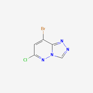 molecular formula C5H2BrClN4 B13523566 8-Bromo-6-chloro-[1,2,4]triazolo[4,3-b]pyridazine 