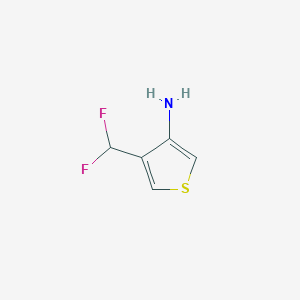 molecular formula C5H5F2NS B13523650 4-(Difluoromethyl)thiophen-3-amine 