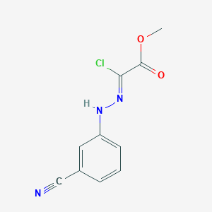 molecular formula C10H8ClN3O2 B13523683 methyl (2Z)-2-chloro-2-[2-(3-cyanophenyl)hydrazin-1-ylidene]acetate 