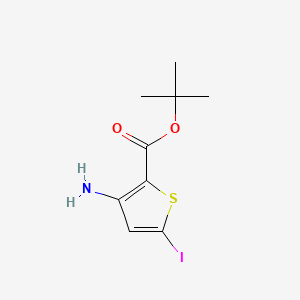 molecular formula C9H12INO2S B13523692 Tert-butyl 3-amino-5-iodothiophene-2-carboxylate 