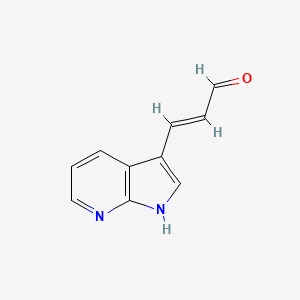 molecular formula C10H8N2O B13523715 3-{1H-pyrrolo[2,3-b]pyridin-3-yl}prop-2-enal 