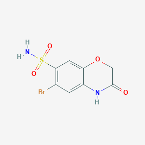 molecular formula C8H7BrN2O4S B13523744 6-Bromo-3-oxo-3,4-dihydro-2H-benzo[b][1,4]oxazine-7-sulfonamide 