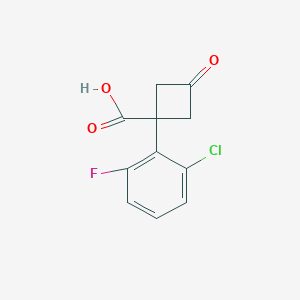 molecular formula C11H8ClFO3 B13523769 1-(2-Chloro-6-fluorophenyl)-3-oxocyclobutane-1-carboxylic acid 