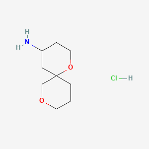 molecular formula C9H18ClNO2 B13523774 1,8-Dioxaspiro[5.5]undecan-4-amine hydrochloride 