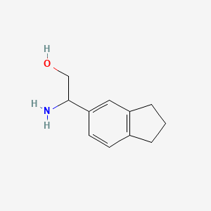 molecular formula C11H15NO B13523787 2-amino-2-(2,3-dihydro-1H-inden-5-yl)ethan-1-ol 