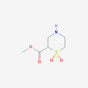 molecular formula C6H11NO4S B13523791 Methyl thiomorpholine-2-carboxylate 1,1-dioxide 