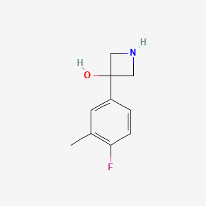 molecular formula C10H12FNO B13523816 3-(4-Fluoro-3-methylphenyl)azetidin-3-ol 