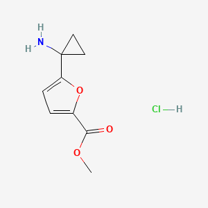 molecular formula C9H12ClNO3 B13523836 Methyl5-(1-aminocyclopropyl)furan-2-carboxylatehydrochloride 