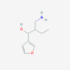 molecular formula C9H15NO2 B13523842 2-(Aminomethyl)-1-(furan-3-yl)butan-1-ol 