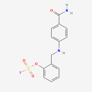 2-{[(4-Carbamoylphenyl)amino]methyl}phenyl sulfurofluoridate