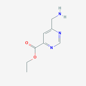 molecular formula C8H11N3O2 B13523878 Ethyl 6-(aminomethyl)pyrimidine-4-carboxylate 