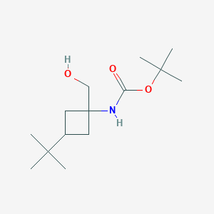 molecular formula C14H27NO3 B13523964 tert-butylN-[3-tert-butyl-1-(hydroxymethyl)cyclobutyl]carbamate 