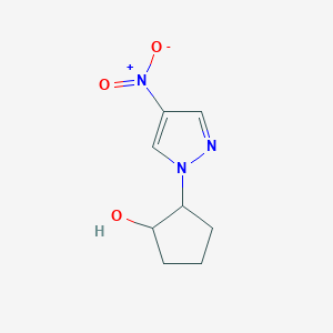 molecular formula C8H11N3O3 B13523975 2-(4-nitro-1H-pyrazol-1-yl)cyclopentan-1-ol 