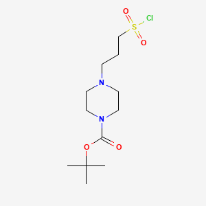 molecular formula C12H23ClN2O4S B13524004 Tert-butyl 4-[3-(chlorosulfonyl)propyl]piperazine-1-carboxylate 