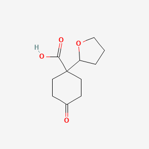 4-Oxo-1-(oxolan-2-yl)cyclohexane-1-carboxylicacid