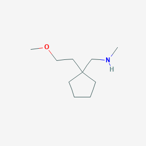 molecular formula C10H21NO B13524023 1-(1-(2-Methoxyethyl)cyclopentyl)-N-methylmethanamine 