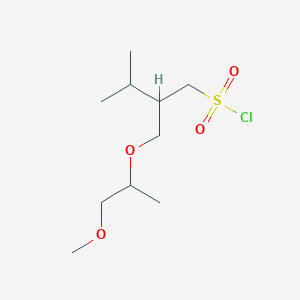 molecular formula C10H21ClO4S B13524039 2-(((1-Methoxypropan-2-yl)oxy)methyl)-3-methylbutane-1-sulfonyl chloride 