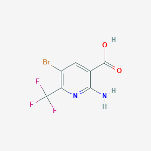 molecular formula C7H4BrF3N2O2 B13524086 2-Amino-5-bromo-6-(trifluoromethyl)pyridine-3-carboxylic acid 