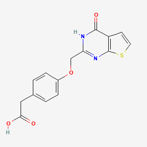 2-[4-({4-oxo-3H,4H-thieno[2,3-d]pyrimidin-2-yl}methoxy)phenyl]acetic acid