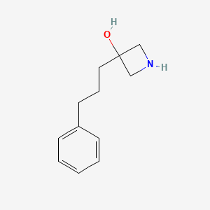 molecular formula C12H17NO B13524119 3-(3-Phenylpropyl)azetidin-3-ol 