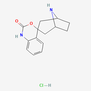 molecular formula C14H17ClN2O2 B13524130 spiro[1H-3,1-benzoxazine-4,3'-8-azabicyclo[3.2.1]octane]-2-one;hydrochloride 