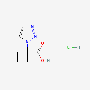 molecular formula C7H10ClN3O2 B13524133 1-(1H-1,2,3-triazol-1-yl)cyclobutane-1-carboxylicacidhydrochloride 