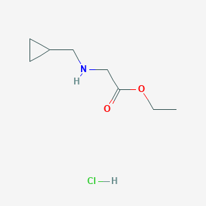 molecular formula C8H16ClNO2 B13524181 Ethyl2-[(cyclopropylmethyl)amino]acetatehydrochloride 