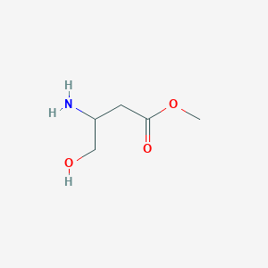 molecular formula C5H11NO3 B13524184 Methyl 3-amino-4-hydroxybutanoate 