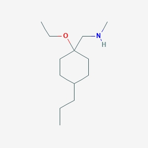 molecular formula C13H27NO B13524199 1-(1-ethoxy-4-propylcyclohexyl)-N-methylmethanamine 