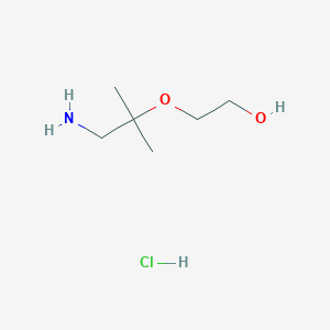 2-[(1-Amino-2-methylpropan-2-yl)oxy]ethan-1-olhydrochloride