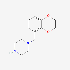 molecular formula C13H18N2O2 B13524215 1-((2,3-Dihydrobenzo[b][1,4]dioxin-5-yl)methyl)piperazine 