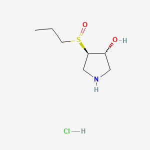 molecular formula C7H16ClNO2S B13524237 rac-(3R,4R)-4-(propane-1-sulfinyl)pyrrolidin-3-ol hydrochloride 