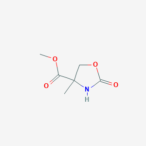 molecular formula C6H9NO4 B13524250 Methyl 4-methyl-2-oxooxazolidine-4-carboxylate 