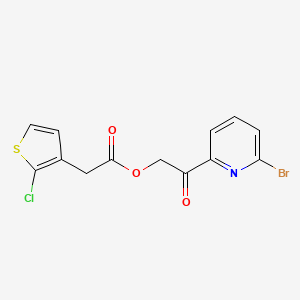 molecular formula C13H9BrClNO3S B13524254 2-(6-Bromopyridin-2-yl)-2-oxoethyl 2-(2-chlorothiophen-3-yl)acetate 