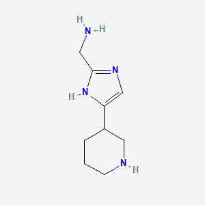 molecular formula C9H16N4 B13524281 (5-(Piperidin-3-yl)-1H-imidazol-2-yl)methanamine 