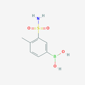 molecular formula C7H10BNO4S B13524288 (4-Methyl-3-sulfamoylphenyl)boronic acid 