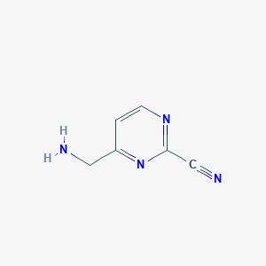 molecular formula C6H6N4 B13524337 4-(Aminomethyl)-2-pyrimidinecarbonitrile 