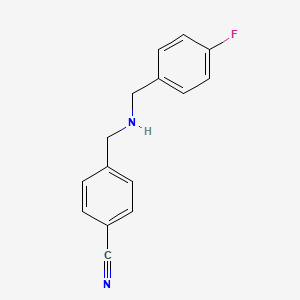 molecular formula C15H13FN2 B13524345 4-({[(4-Fluorophenyl)methyl]amino}methyl)benzonitrile 