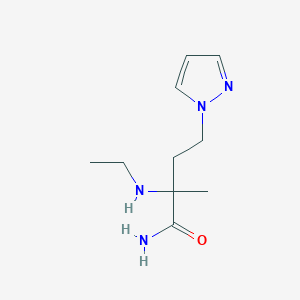 molecular formula C10H18N4O B13524389 2-(Ethylamino)-2-methyl-4-(1h-pyrazol-1-yl)butanamide 