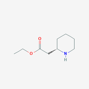 molecular formula C9H17NO2 B13524392 Ethyl (S)-2-(piperidin-2-yl)acetate 