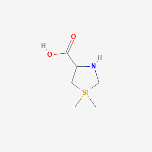 molecular formula C6H13NO2Si B13524395 3,3-Dimethyl-1,3-azasilolidine-5-carboxylic acid 