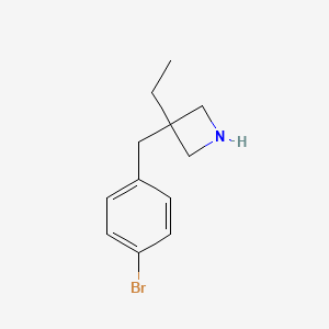 molecular formula C12H16BrN B13524469 3-(4-Bromobenzyl)-3-ethylazetidine 