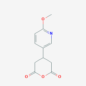 molecular formula C11H11NO4 B13524484 4-(6-methoxypyridin-3-yl)dihydropyran-2,6(3H)-dione 