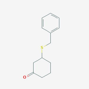 molecular formula C13H16OS B13524495 Cyclohexanone, 3-[(phenylmethyl)thio]- CAS No. 77670-21-4