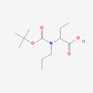 molecular formula C12H23NO4 B13524518 2-((Tert-butoxycarbonyl)(propyl)amino)butanoic acid 