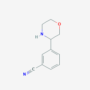 molecular formula C11H12N2O B13524569 3-(Morpholin-3-yl)benzonitrile 