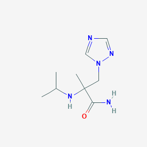 molecular formula C9H17N5O B13524608 2-(Isopropylamino)-2-methyl-3-(1h-1,2,4-triazol-1-yl)propanamide 