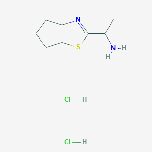 molecular formula C8H14Cl2N2S B13524616 1-{4H,5H,6H-cyclopenta[d][1,3]thiazol-2-yl}ethan-1-aminedihydrochloride 