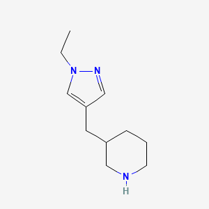 molecular formula C11H19N3 B13524629 3-((1-Ethyl-1h-pyrazol-4-yl)methyl)piperidine 